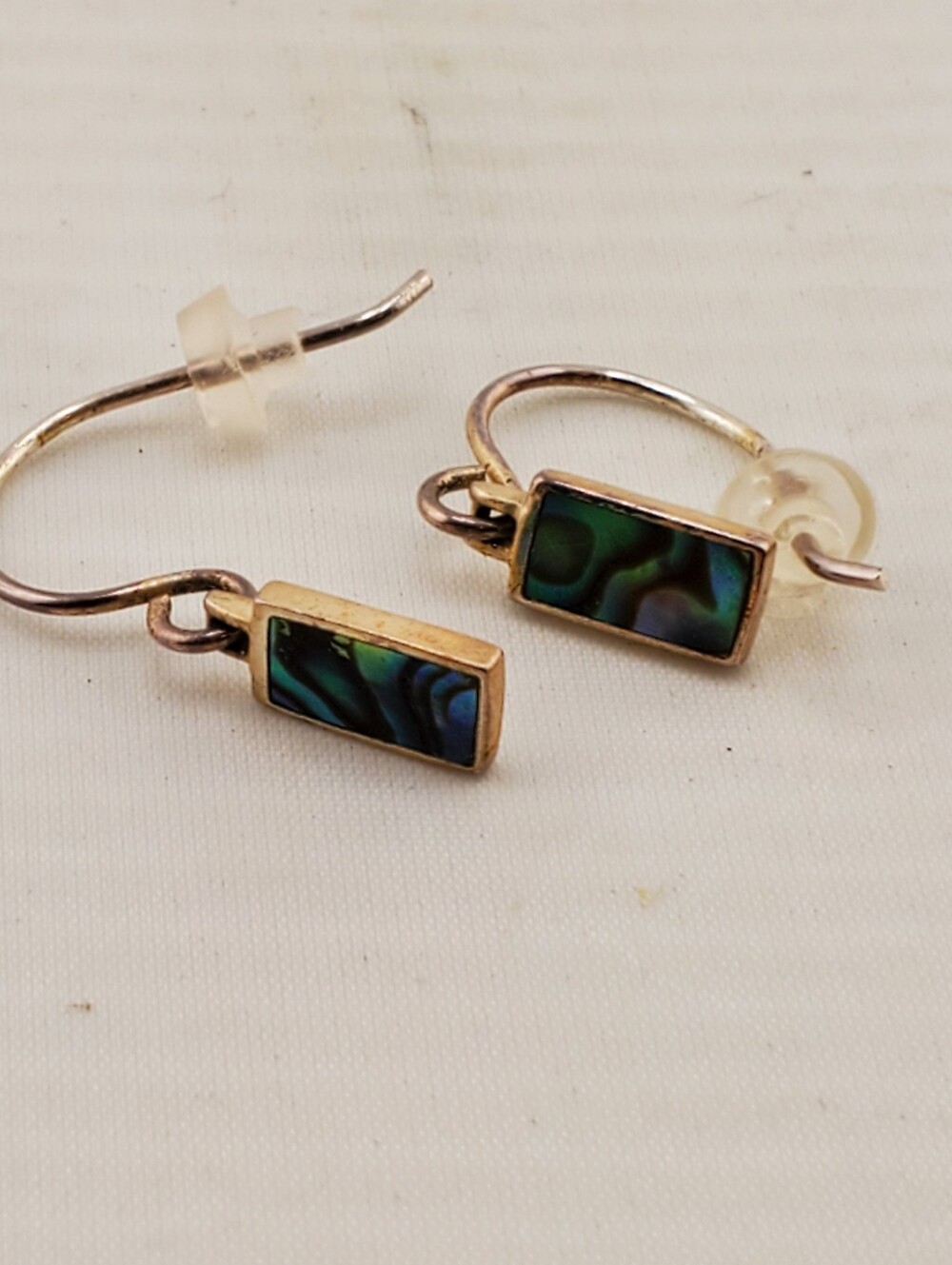 Sterling Abalone Rectangle Earrings
